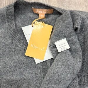 KIER + J Charcoal Gray Cashmere Cardigan